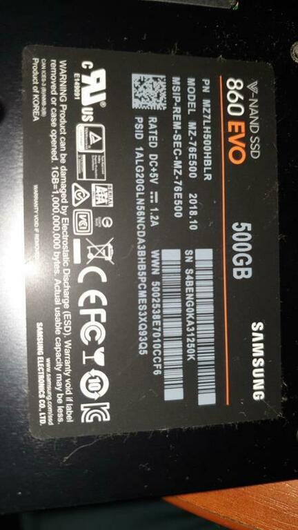 Накопитель SSD Samsung MZ-76E500BW 500Гб 2.5