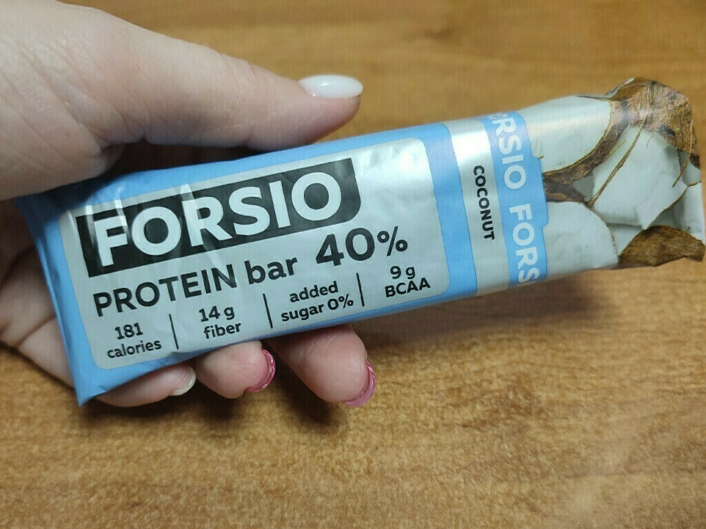 Батончик протеиновый Forsio ''Кокос'' 50 г, отзывы покупателей, фото 1