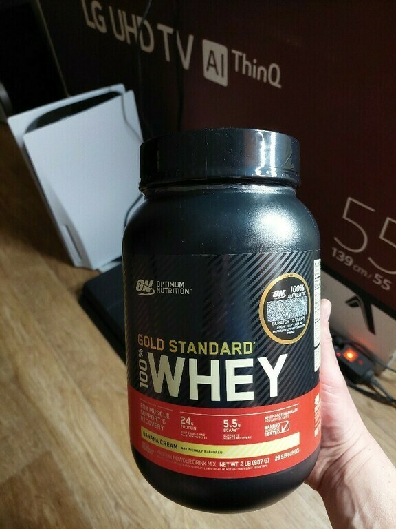 Протеин Optimum Nutrition Gold Standard Whey, 907 г, Банановый, отзывы покупателей, фото 4
