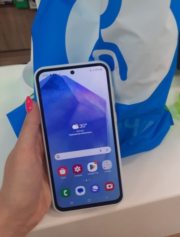 Samsung Galaxy A55 8/128 Гб [SM-A556E/DS] Голубой- смартфон