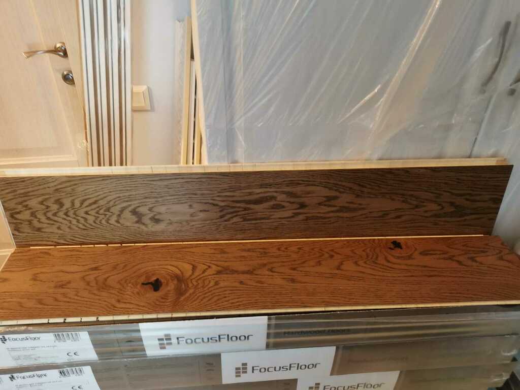 Паркетная доска FocusFloor дуб торнадо 1,678 кв.м 14 мм однополосная с ...