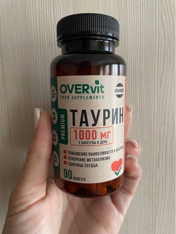 Таурин OVER, 90 капсул, отзывы покупателей, фото 1