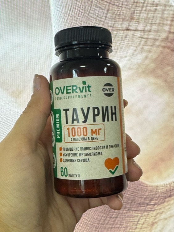 Таурин OVER, 60 капсул, отзывы покупателей, фото 1